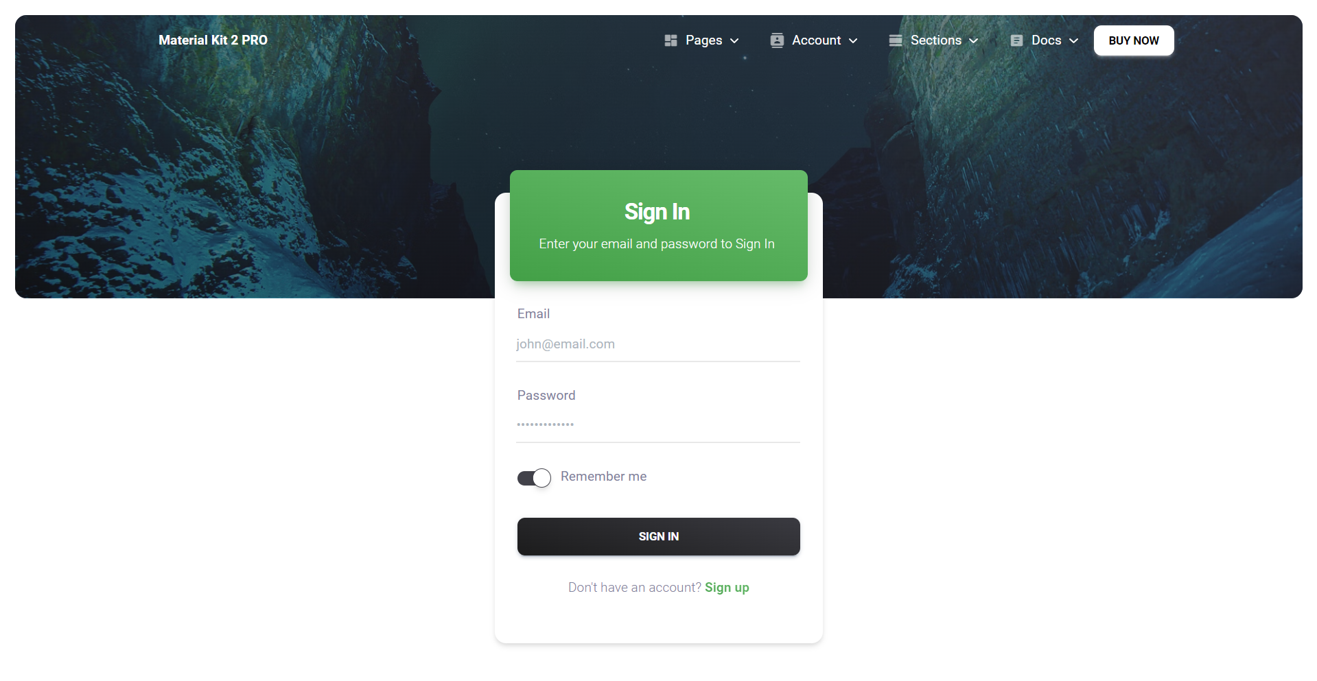 Sign In Page